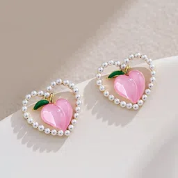 FIMBUL Heart Shaped Studs Earrings-picture-13