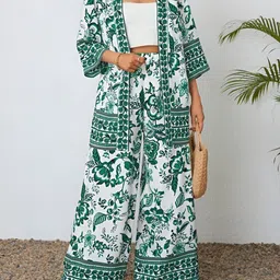 Moda Rapido Printed Three-Quarter Sleeves Kimono With Palazzo-picture-34
