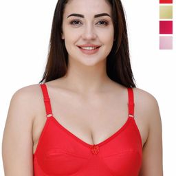 College Girl Pack of 4 Solid Non Padded Full Coverage All Day Comfort Cotton Bra-picture-27