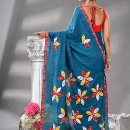 Angoshobha Floral Patchwork Saree image 2