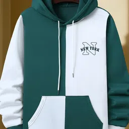 Try This Men Colourblocked Hooded Sweatshirt image 3