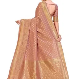Moda Rapido Woven design Zari Pure Silk Banarasi Saree With Unstitched Blouse Piece image 4