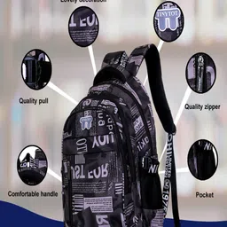 Tinytot Women Typography Large Backpack image 5