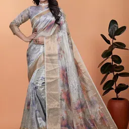 Vovar Floral Silk Blend Saree-picture-27