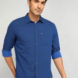 WROGN Men Spread Collar Solid Cotton Casual Shirt-picture-15