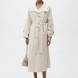 MANGO High Neck Trench Coat with Belt image 4