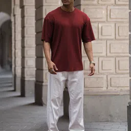 Powerlook Men Drop-Shoulder Sleeves T-shirt image 4