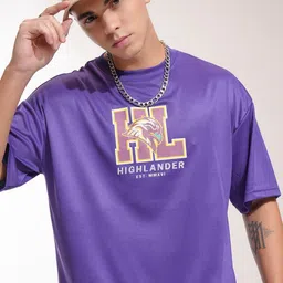 HIGHLANDER Men Typography Printed Round Neck Oversized T-shirt-picture-21