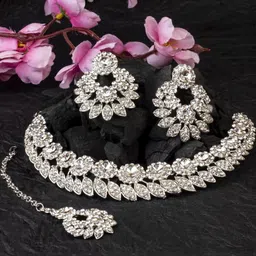 VATSALYA creation White Alloy Jewellery Set-picture-35
