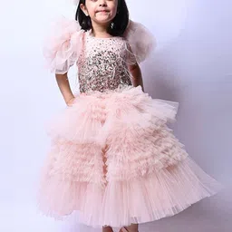 Alyaansh Couture Girls Embellished Ruffles Fit & Flare Dress-image-28
