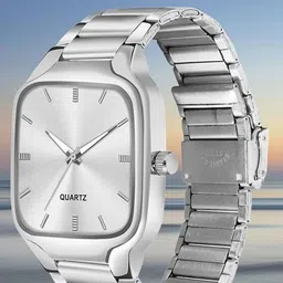 SWADESI STUFF Men Dial & Bracelet Style Straps Analogue Watch SDS 158 SILVER 2028 image 3