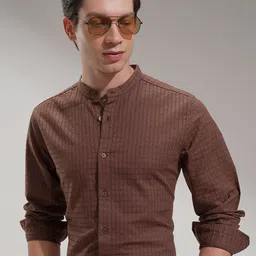 HIGHLANDER Men Comfort Slim Fit Opaque Casual Shirt-picture-39