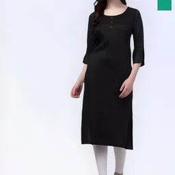 Coft Women Colourblocked Keyhole Neck Crepe Kurta-image-61