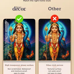 THE NEXT DECOR Multicoloured Glass Religious Wall Paintings image 3