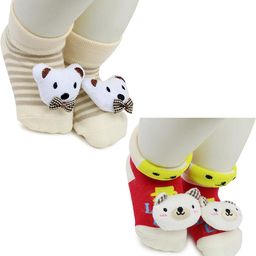 NESKA MODA Kids-Unisex Set Of 2 Ankle Length Cotton Socks-picture-25