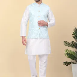 KRAFT INDIA Sequinned Kurta with Churidar & Nehru Jacket-picture-39