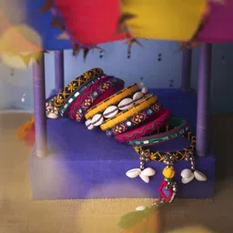 Taasha Craft Set Of 11 Stone-Studded & Beaded Bangles image 2