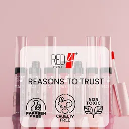 RED 4 Matt Girl Long Lasting Liquid Lipstick - 7 ml - Shade - 135 image 2