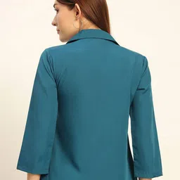 Deewa Women Lapel Collar Shirt Style Regular Top image 4