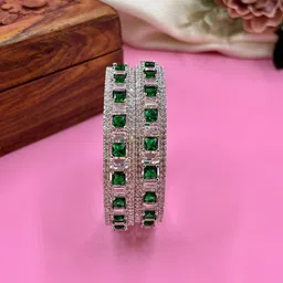 Wedding Chuda by Hitesh Bangles Set Of 2 AD-Studded Kada Bangles image 3