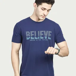 BE POSITIVE Men Typography Printed Round Neck Slim Fit T-shirt-picture-10