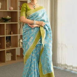 ZIKARAA Ethnic Motifs Zari Handloom Saree-picture-29