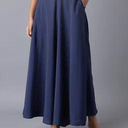 elleven Women Blue Flared Palazzos-image-81
