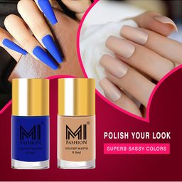 MI FASHION Set of 2 Velvet Matte Long Lasting Nail Polish 9.9 ml Each - Shades 19 & 28-picture-13
