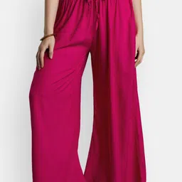 VEDANA Women Pink Palazzos-image-55