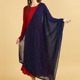 Dupatta Bazaar Floral Embroidered Sequinned Chiffon Dupatta-picture-39