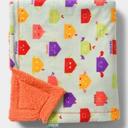 MiArcus Orange & Grey Cartoon Characters Heavy Winter 550 GSM Single Bed Blanket-picture-15