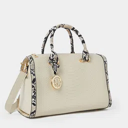 Styli Snakeskin Textured Handheld Bag With Tasselled image 1