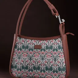 ZOUK Hooghly Nouveau Printed Structured Hobo Bag-picture-18