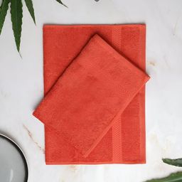 SPACES Colorfas Red 2 Pieces Pure Cotton Hand Towels-picture-29