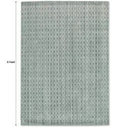 obeetee Grey Abstract Blended Wool 4 ft x 6 ft Hand Woven Carpet image 3