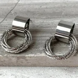 NAVJAI & Black Metal Earrings-picture-18