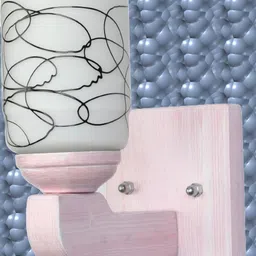 1ST TIME Black & White Printed Wood Contemporary Cylinder Shaped Wall Lamp image 5