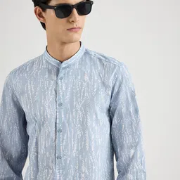Antony Morato Men Classic Slim Fit Abstract Printed Mandarin Collar Cotton Casual Shirt image 3