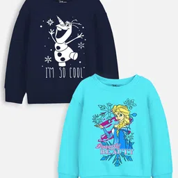 Disney By Miss and Chief Girls Pack of 2 Frozen Printed Fleece Sweatshirts-picture-16