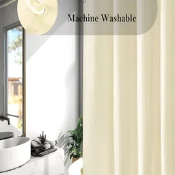 homewards Cream-Coloured Antibacterial Waterproof ShowerCurtains image 4