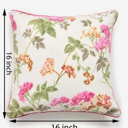 Urban Jaipur Pink & Green Set of 2 Floral Square Cushion Covers image 3