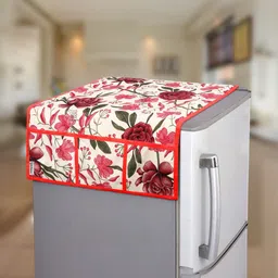 E-Retailer 3-Pcs Red & White Printed Refrigerator Covers image 3