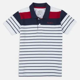 Pepe Jeans Boys Striped Polo Collar Pure Cotton Applique T-shirt-image-15