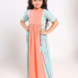 EthIndia Floral Print Fit & Flare Maxi Dress-image-3