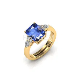 RRVGEM Blue Sapphire 3.25 Ratti 3.00 KT Finger Ring image 2