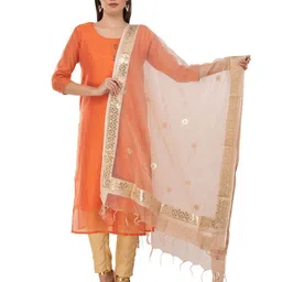 A R SILK DUPATTA HUB Embroidered Organza Dupatta with Gotta Patti-picture-33