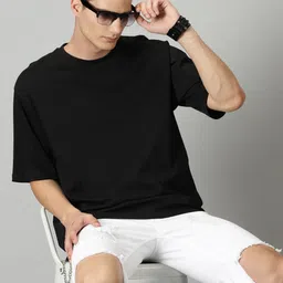 TEEFOX Men Typography Printed Drop-Shoulder Sleeves T-shirt image 4