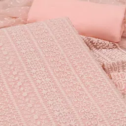 Peachmode Embroidered Silk Georgette Unstitched Dress Material image 3