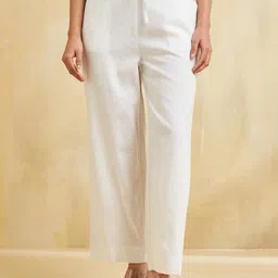Fabindia Women Mid Rise Relexed Fit Wide Leg-image-7