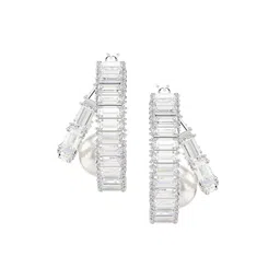 SWAROVSKI CAPSULE Rhodium-Plated Crystal Stone Studded Circular Shaped Hoop Earrings-picture-45